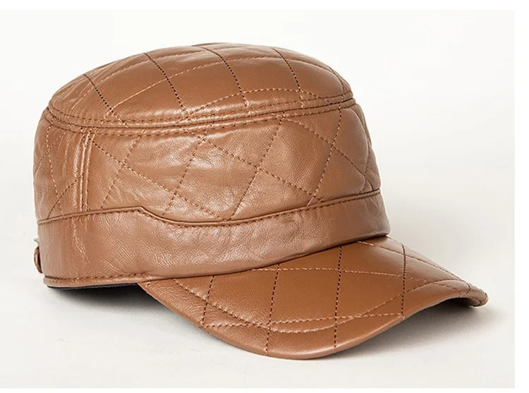 TheCapSpot - Genuine Leather Peaked Cap