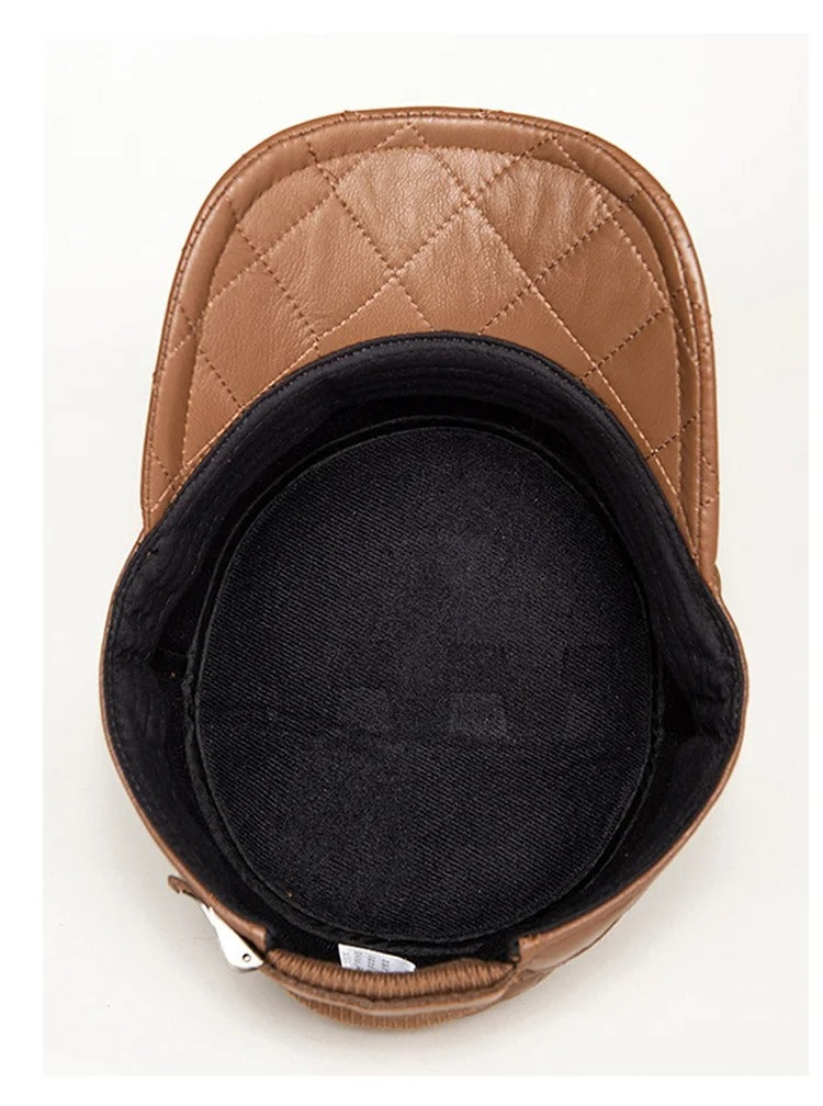 TheCapSpot - Genuine Leather Peaked Cap