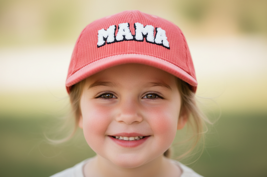 TheCapSpot - Letter MAMA Embroidered Corduroy Baseball Cap Cap Female Parent-child Style