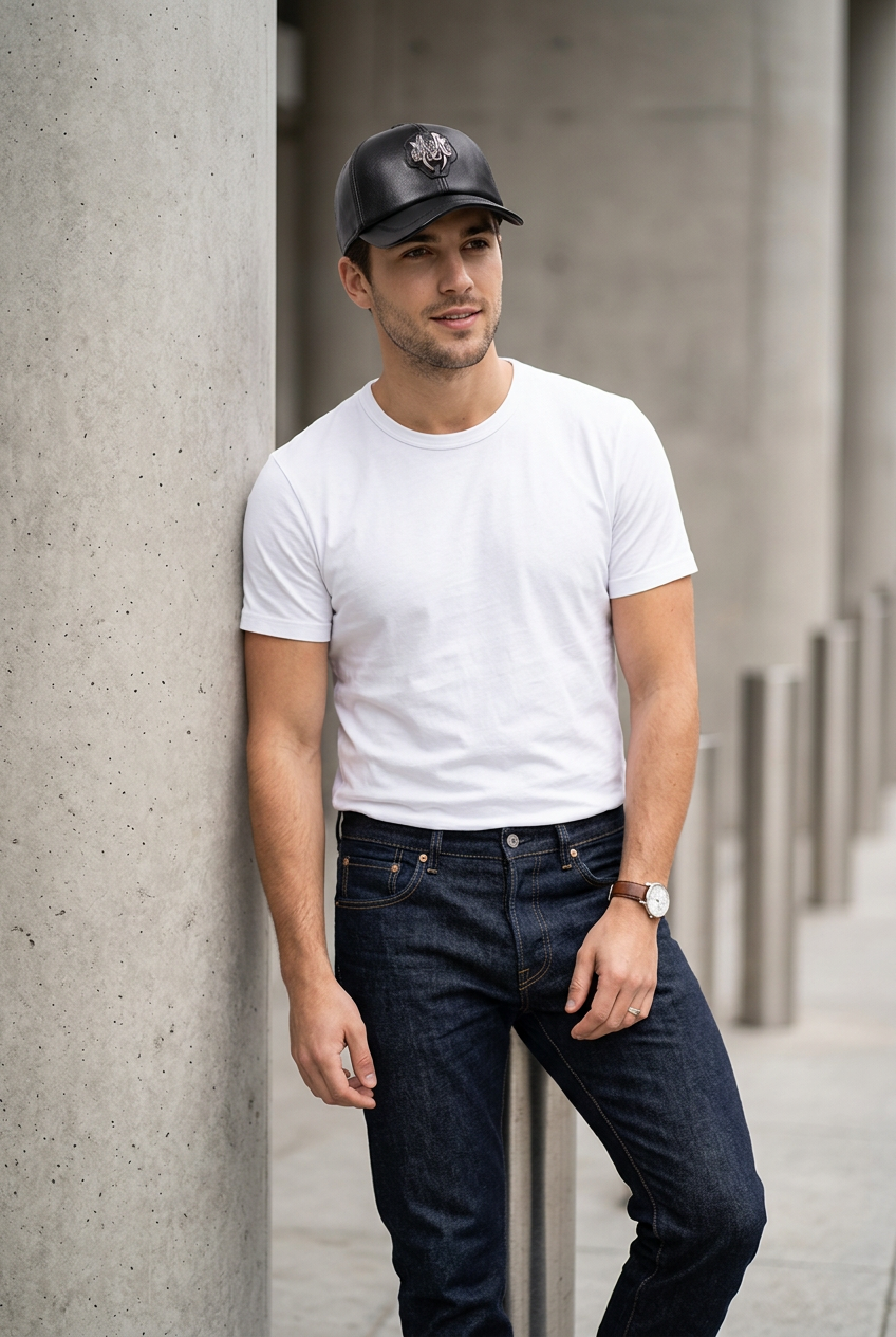 Mcguire Genuine Goat Leather Dome Crown Cap