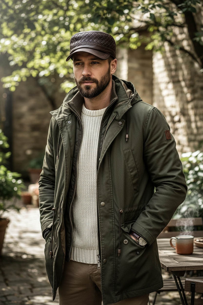 Thornton Genuine Leather Flat Cap