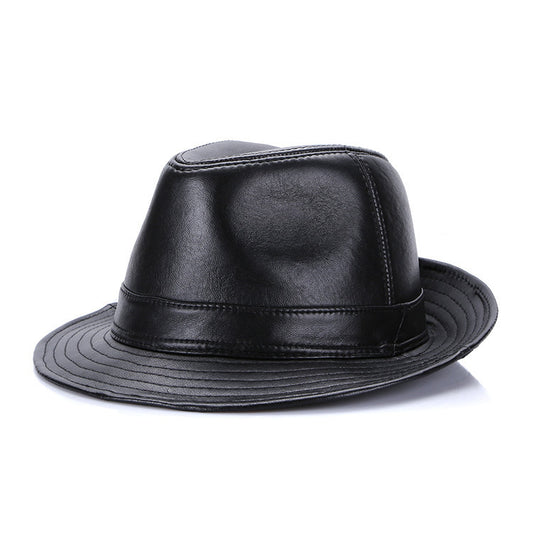 TheCapSpot - Casual Authentic Leather Sheepskin Top Hat