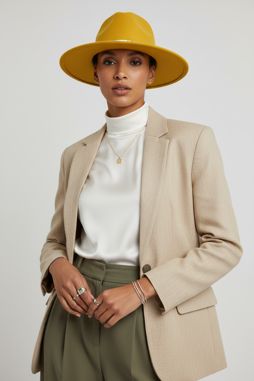 Littleton Cashmere Fedora with Chain Detail