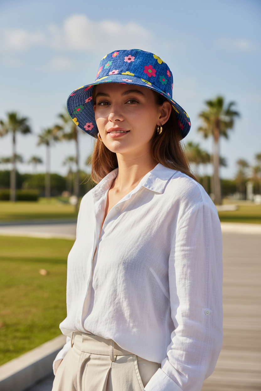 Clarkson Double-Sided Bucket Hat – Flat Top, Multicolor, Medium