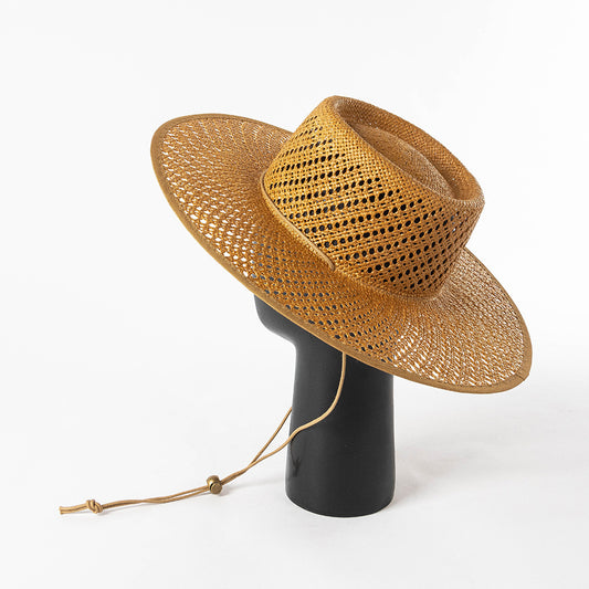 Spring And Summer New Fashion Woven Binding Lace Large Eave Round Top Straw Hat