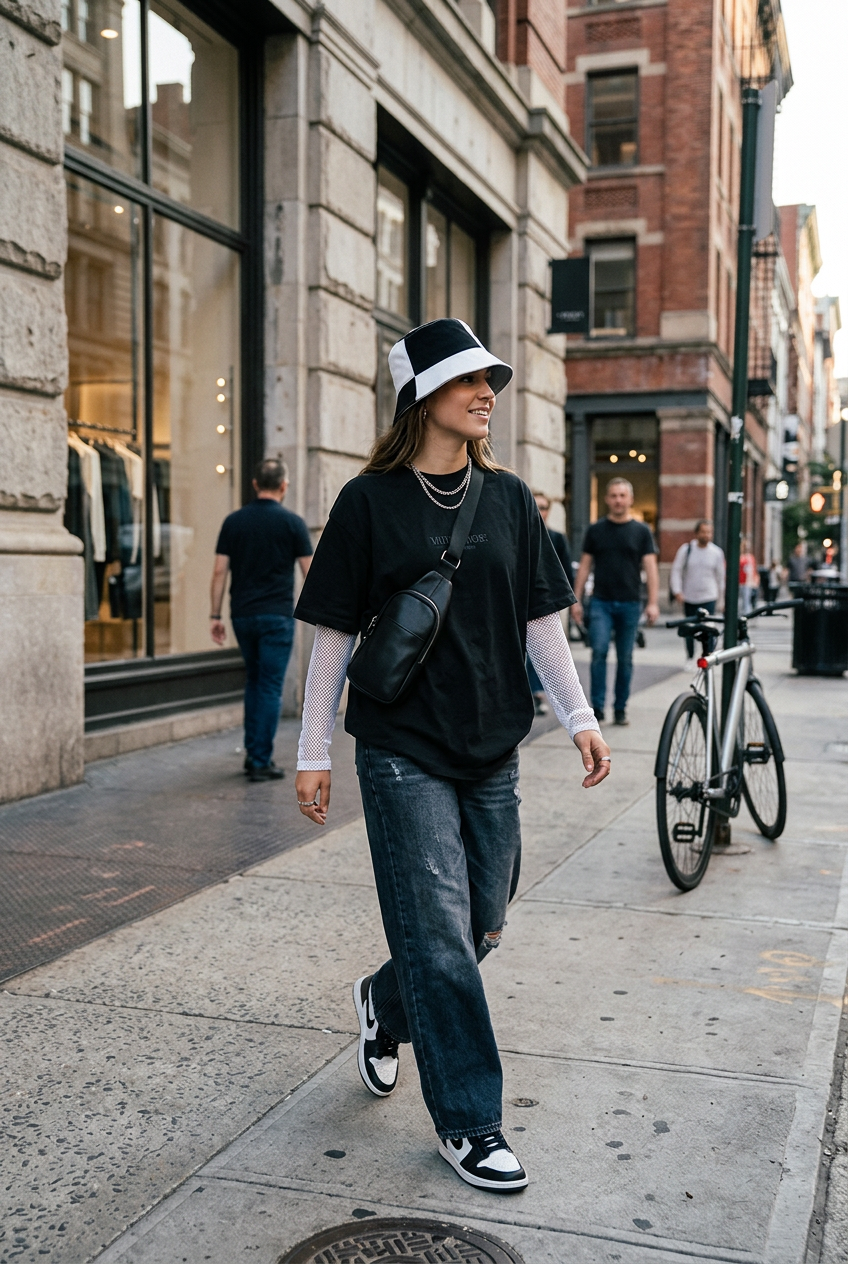 Montgomery Two-Tone Cotton Bucket Hat, One Size