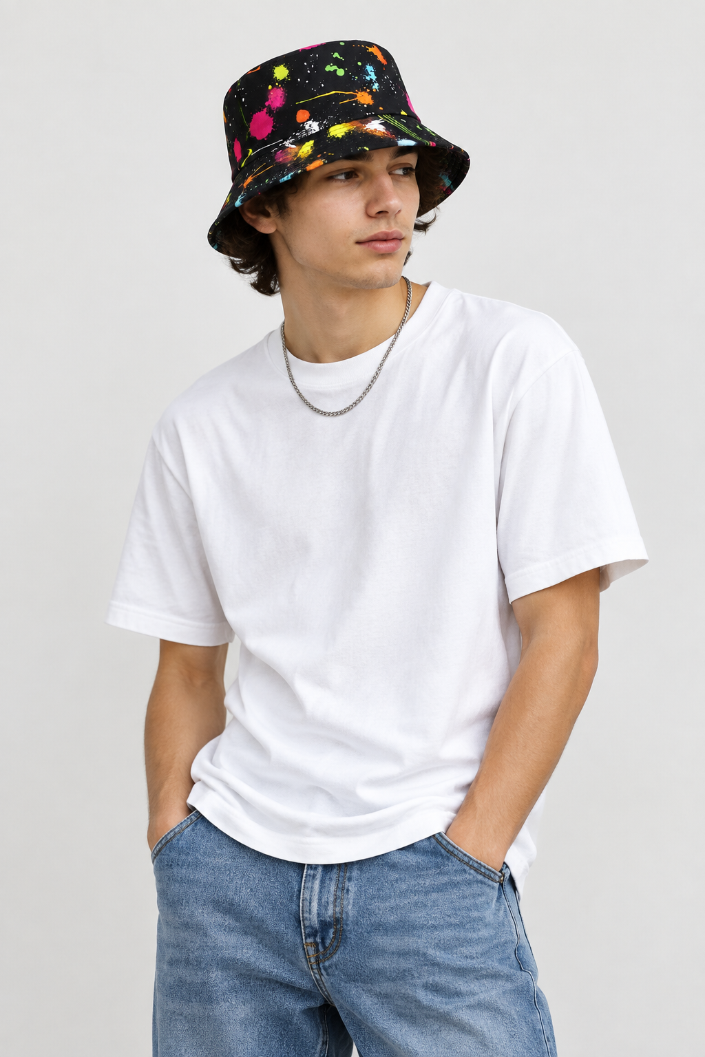 Belmont Multicolor Tie-Dye Bucket Hat – Flat Brim, Unisex
