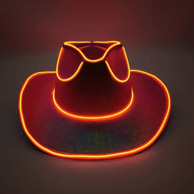 TheCapSpot - Halloween Carnival Party LED Wireless Fluorescent Colorful Cowboy Flashing Hat