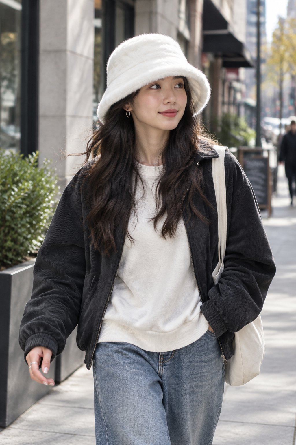 Warren Thick Plush Winter Bucket Hat for Women