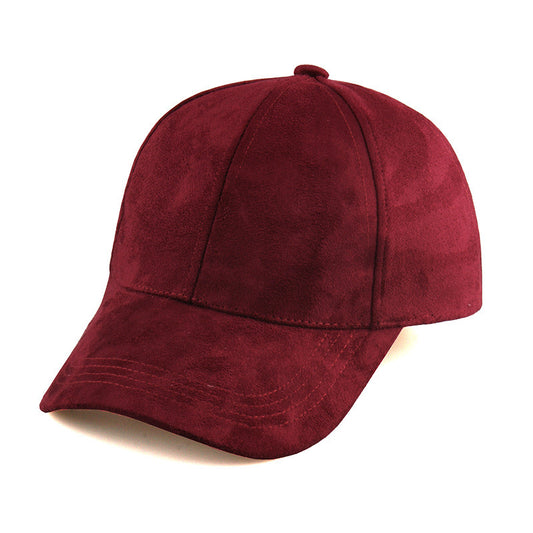 Mya Suede-Finish Candy Color Baseball Cap – Wide Brim, Adjustable