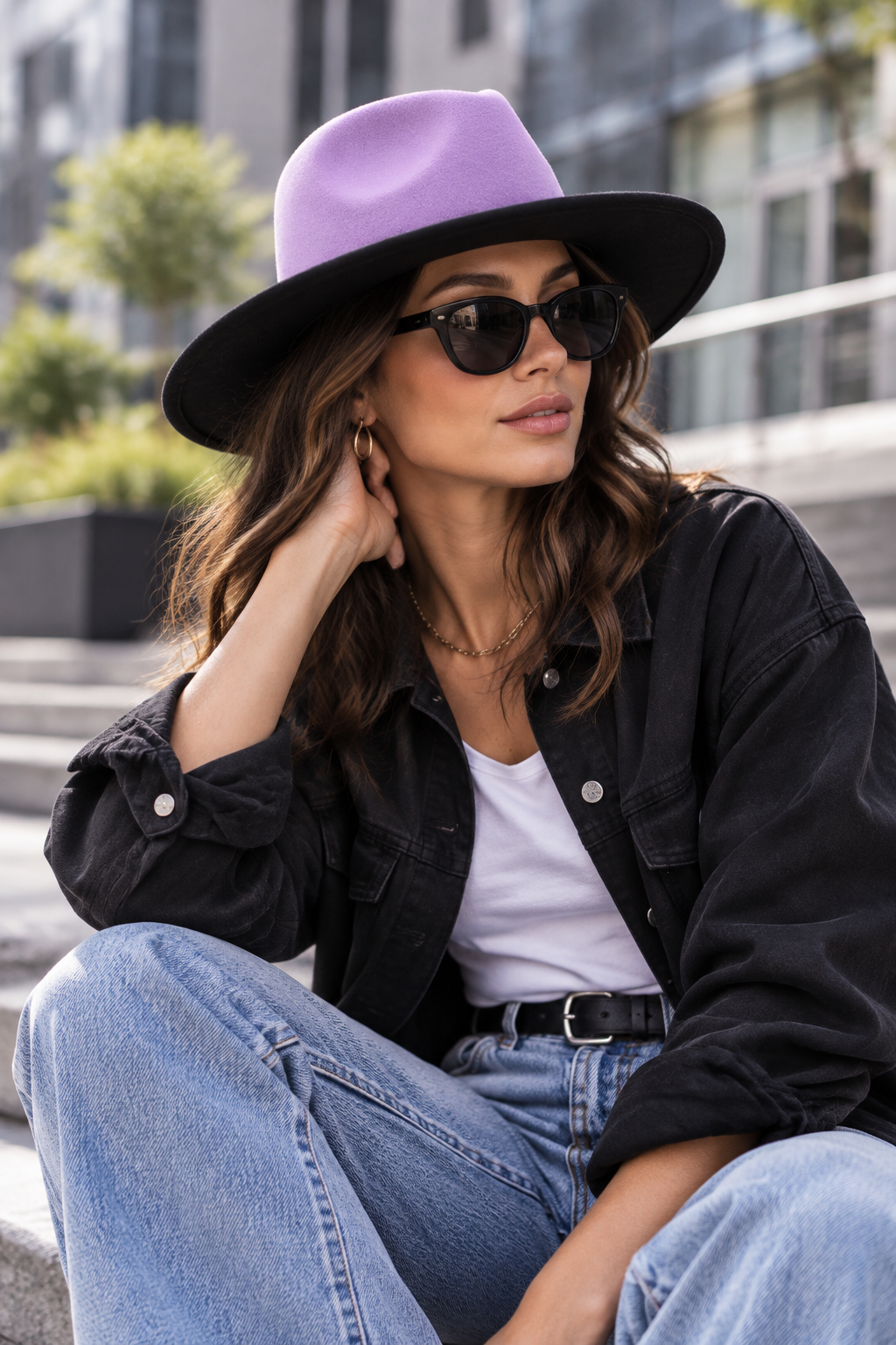 Budden Two-Tone Wool Fedora Hat, Medium