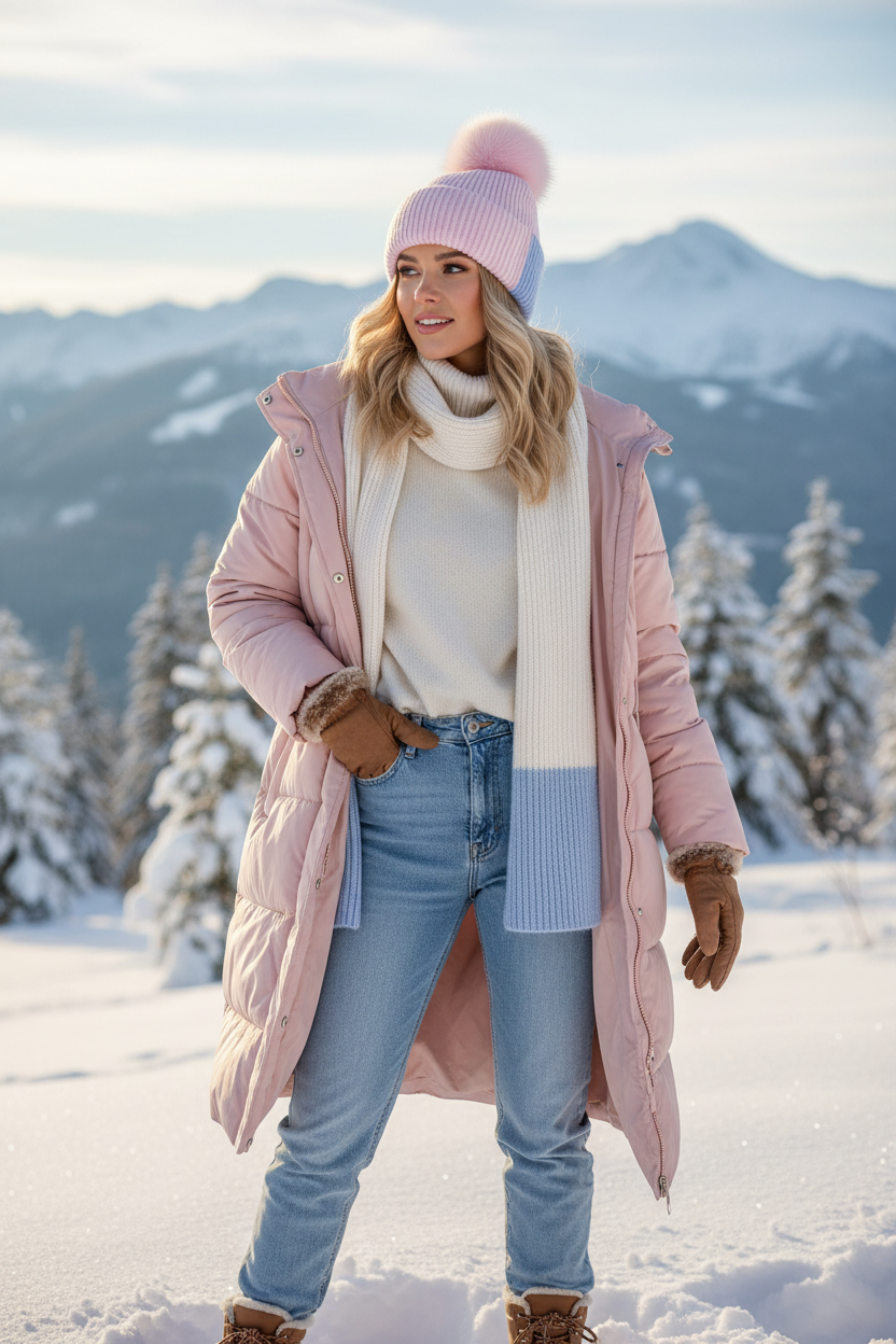 Pearcy Rabbit Fur Knit Beanie with Fox Fur Pom-Pom