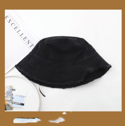 Colton Distressed Bucket Hat – Denim Cotton, UV Protection