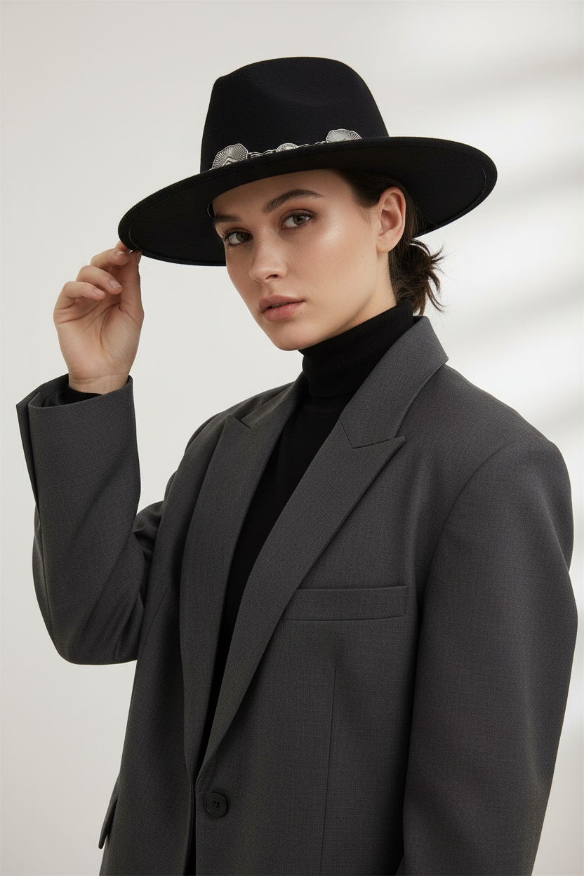 Titusville Wool Fedora Hat with Chain Band