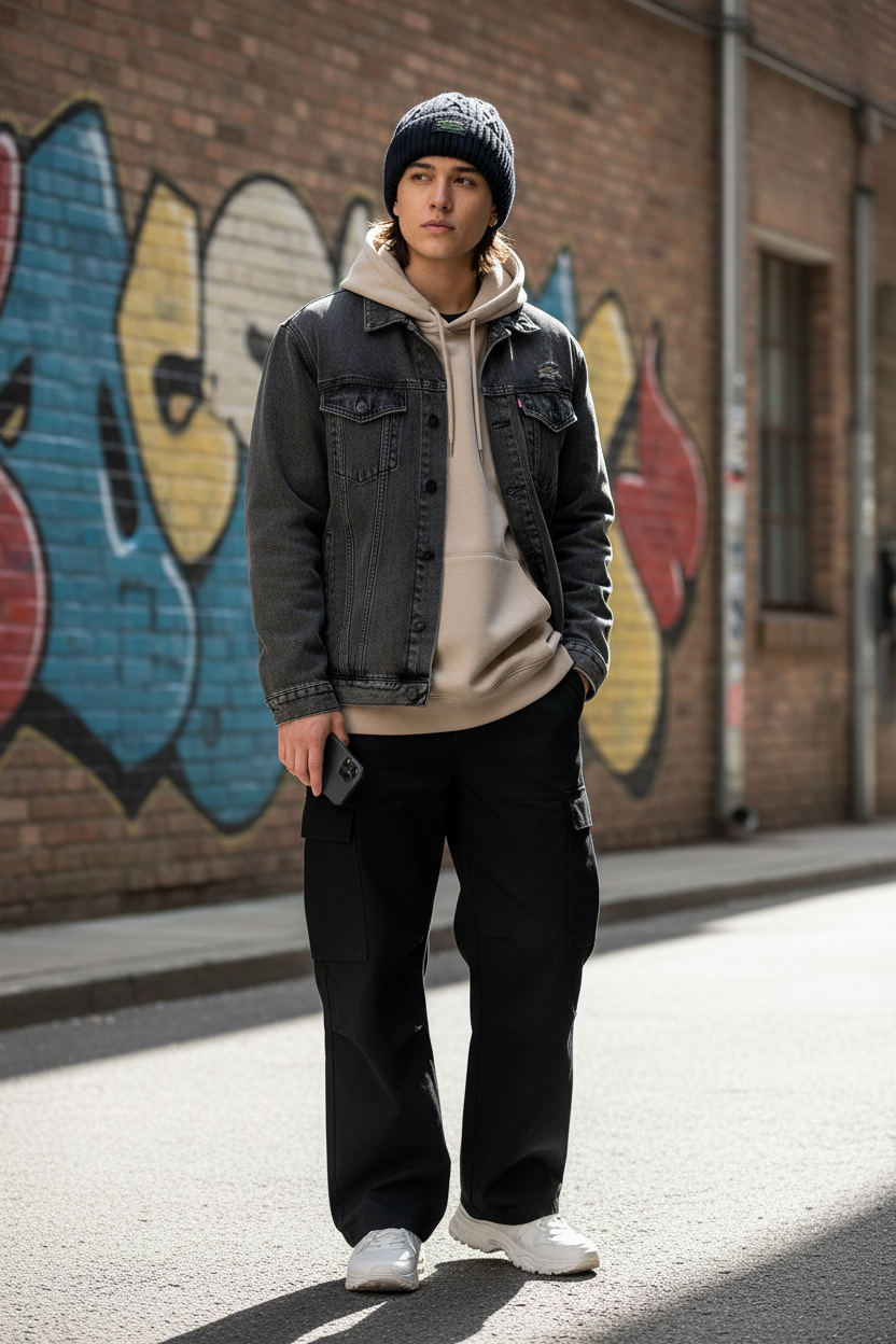 Sanders Fleece-Lined Padded Knit Hat | Warm Acrylic Beanie