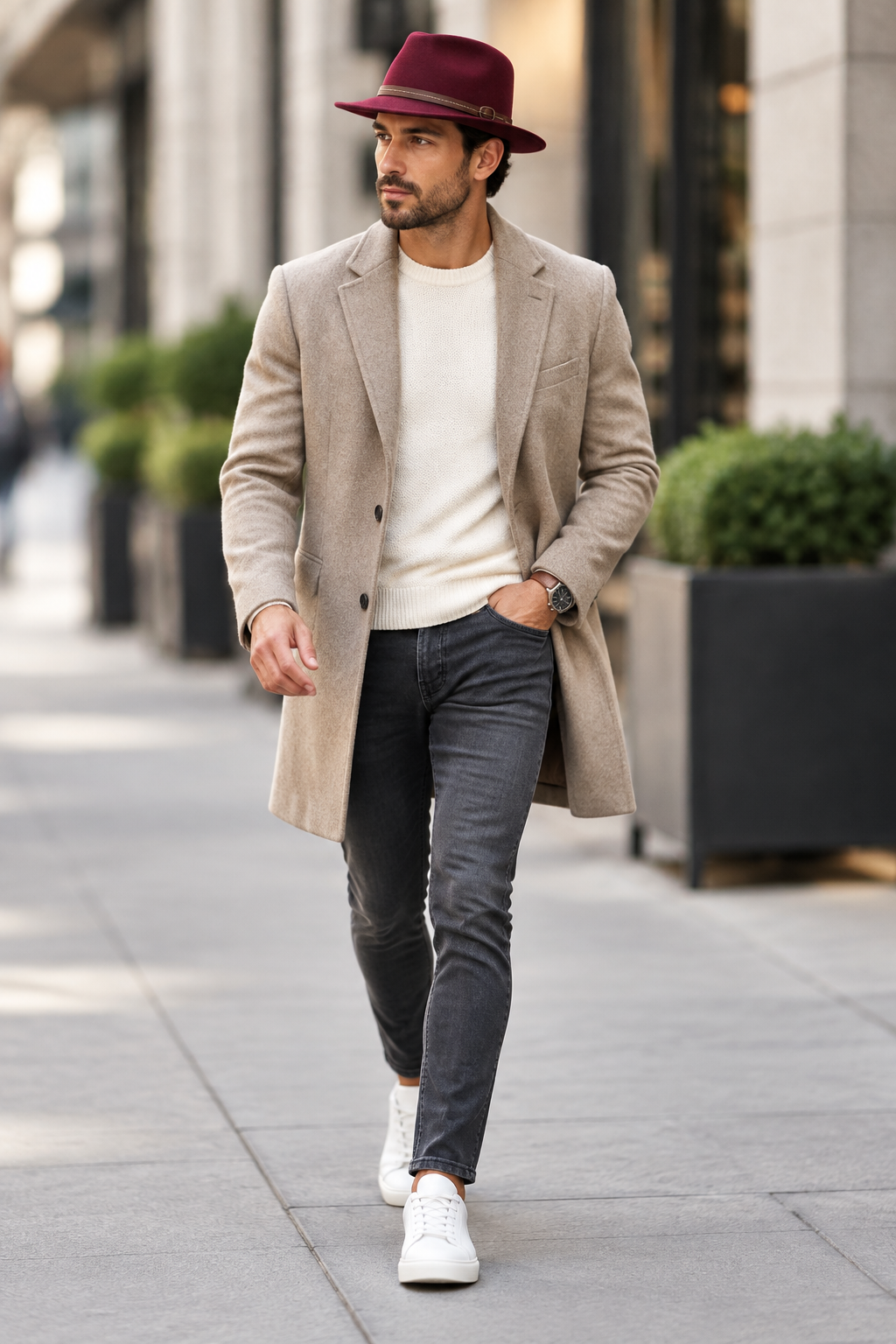 Morris Cashmere Fedora Hat with Flat Brim