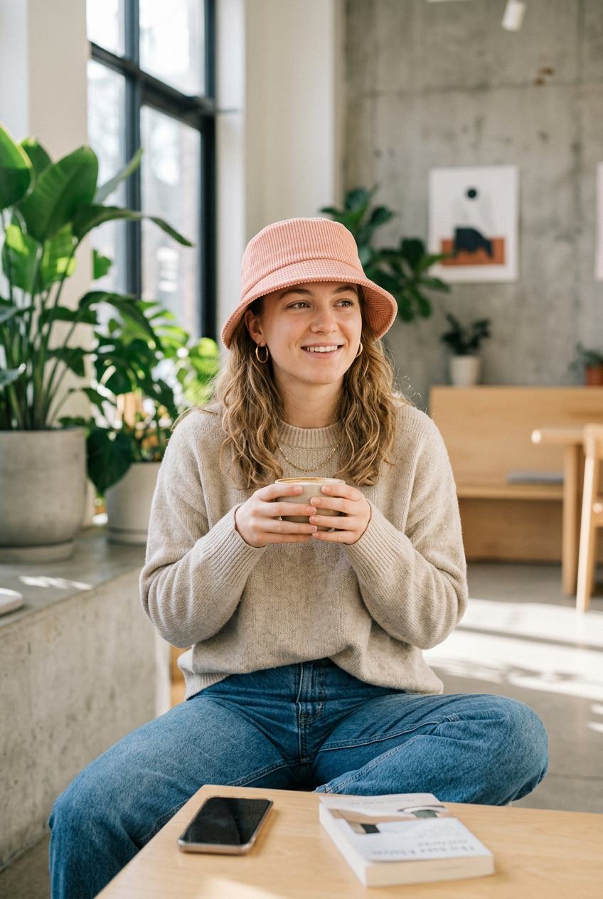 Littleton Corduroy Wide Brim Bucket Hat, Adjustable Fit