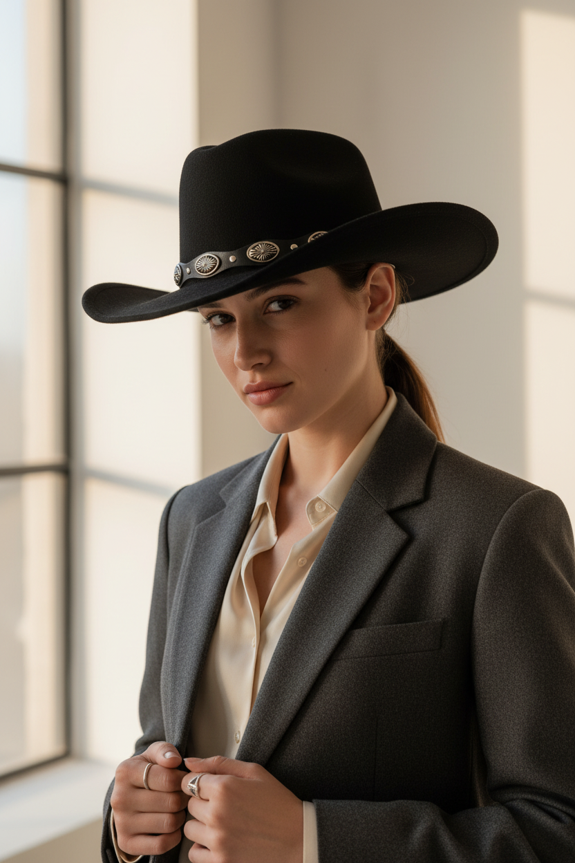 Nashville Wool Felt Top Hat with Big Brim