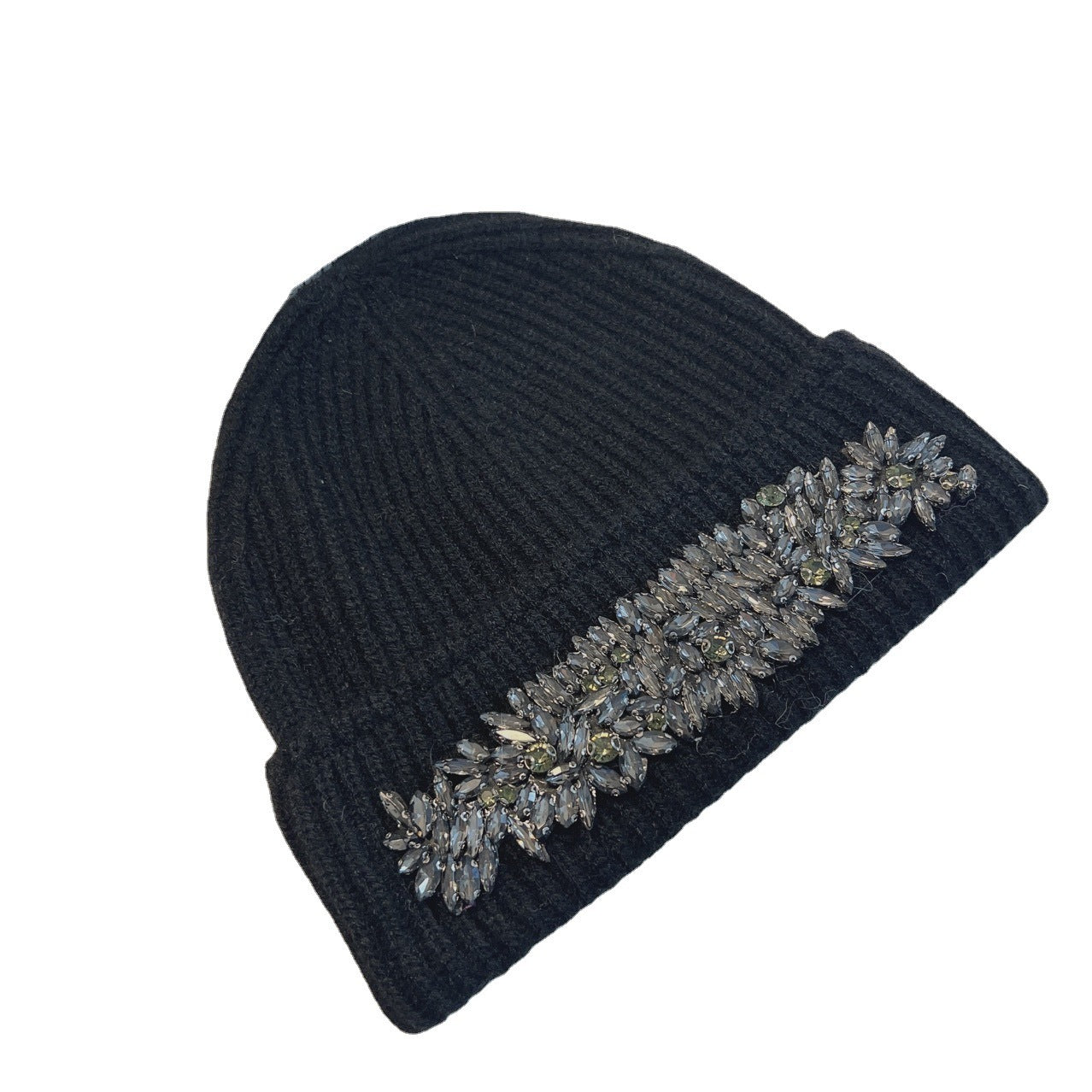 TheCapSpot - French Heavy Industry Rhinestone Inlaid Woolen Cap Women