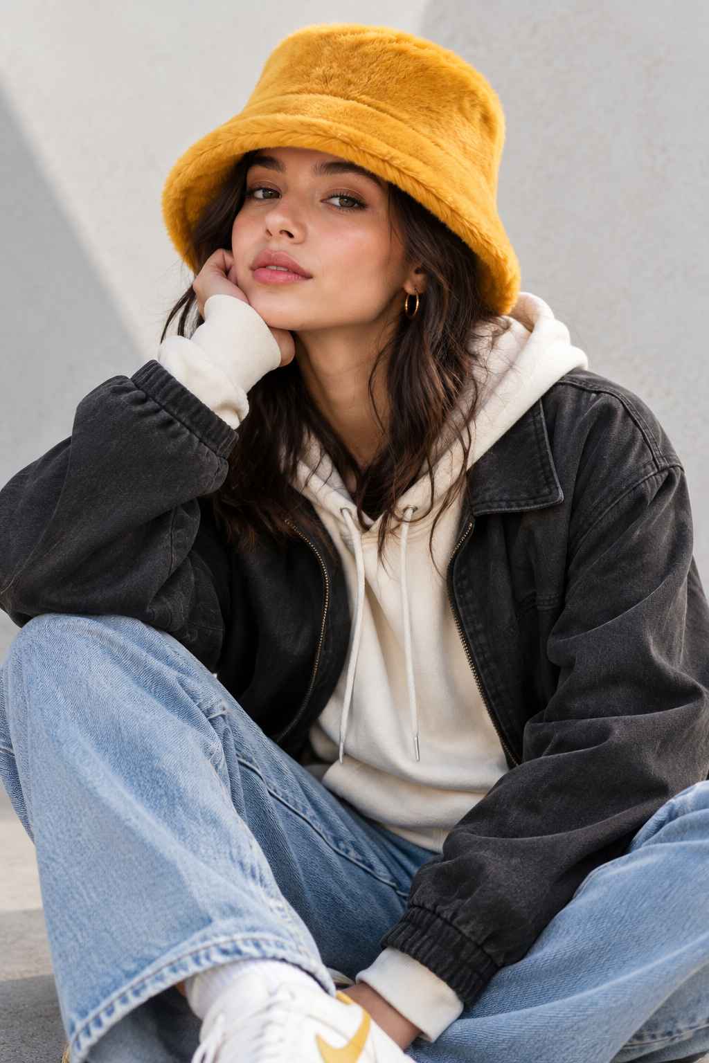 Thompson Faux Fur Adjustable Bucket Hat for Adults