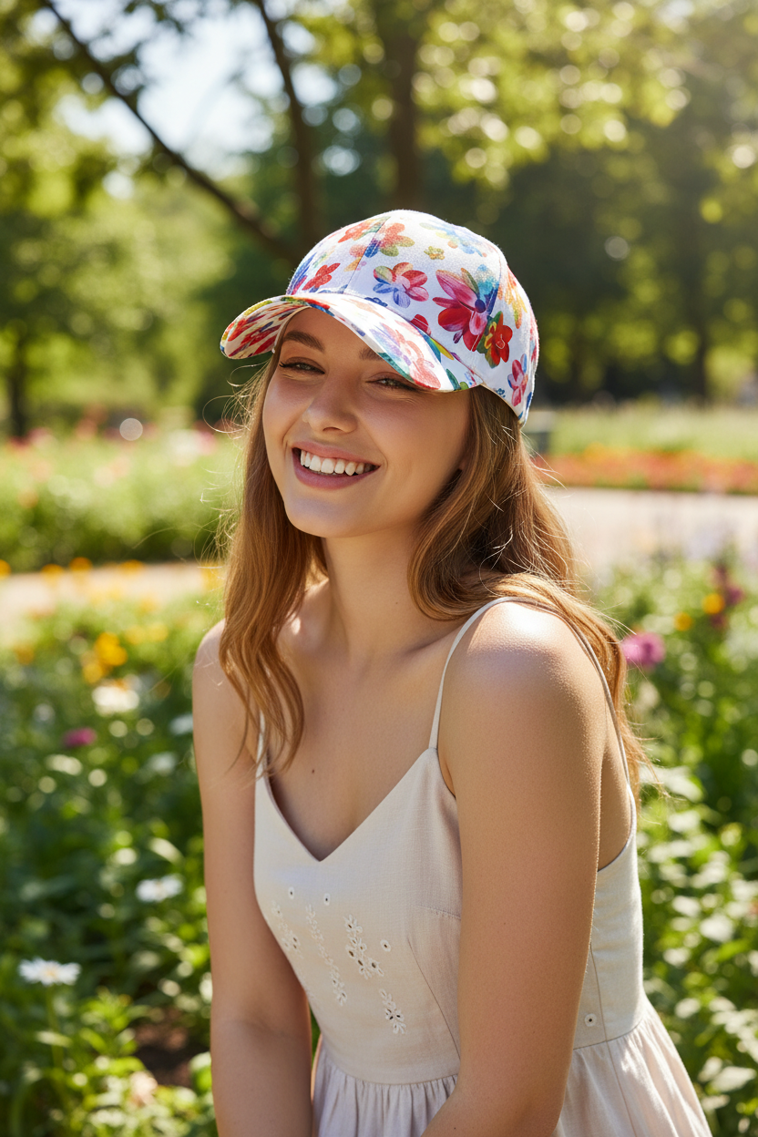 Floral UV Protection Adjustable Baseball Cap