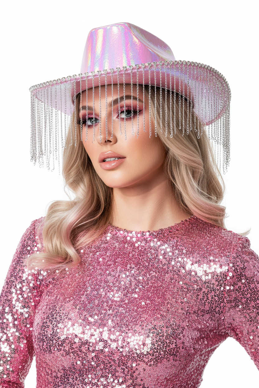 Jackson Diamond Pattern Tassel Cowboy Hat – Unisex One Size