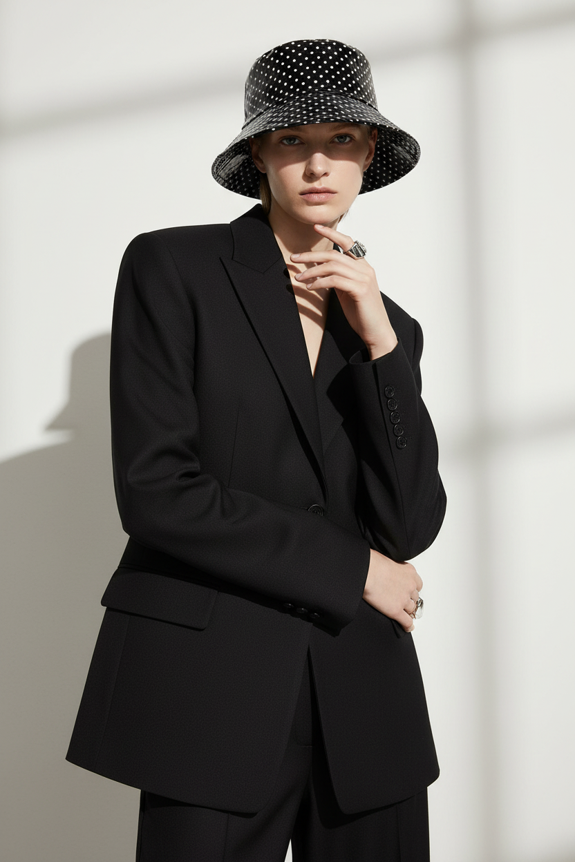 Parker Bucket Hat – Imitation Leather, Double-Sided Dot