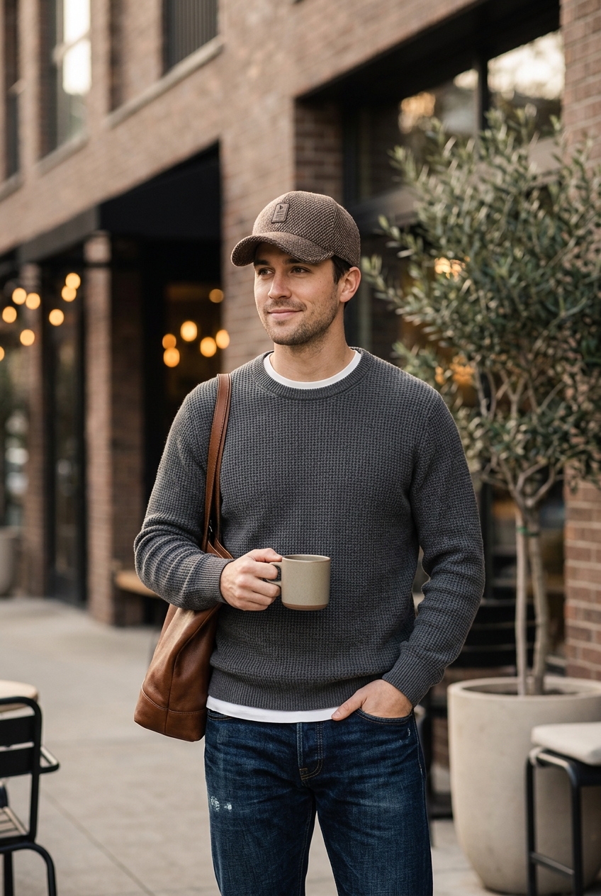 Tennyson Wool Felt Baseball Cap – Adjustable, Short Brim