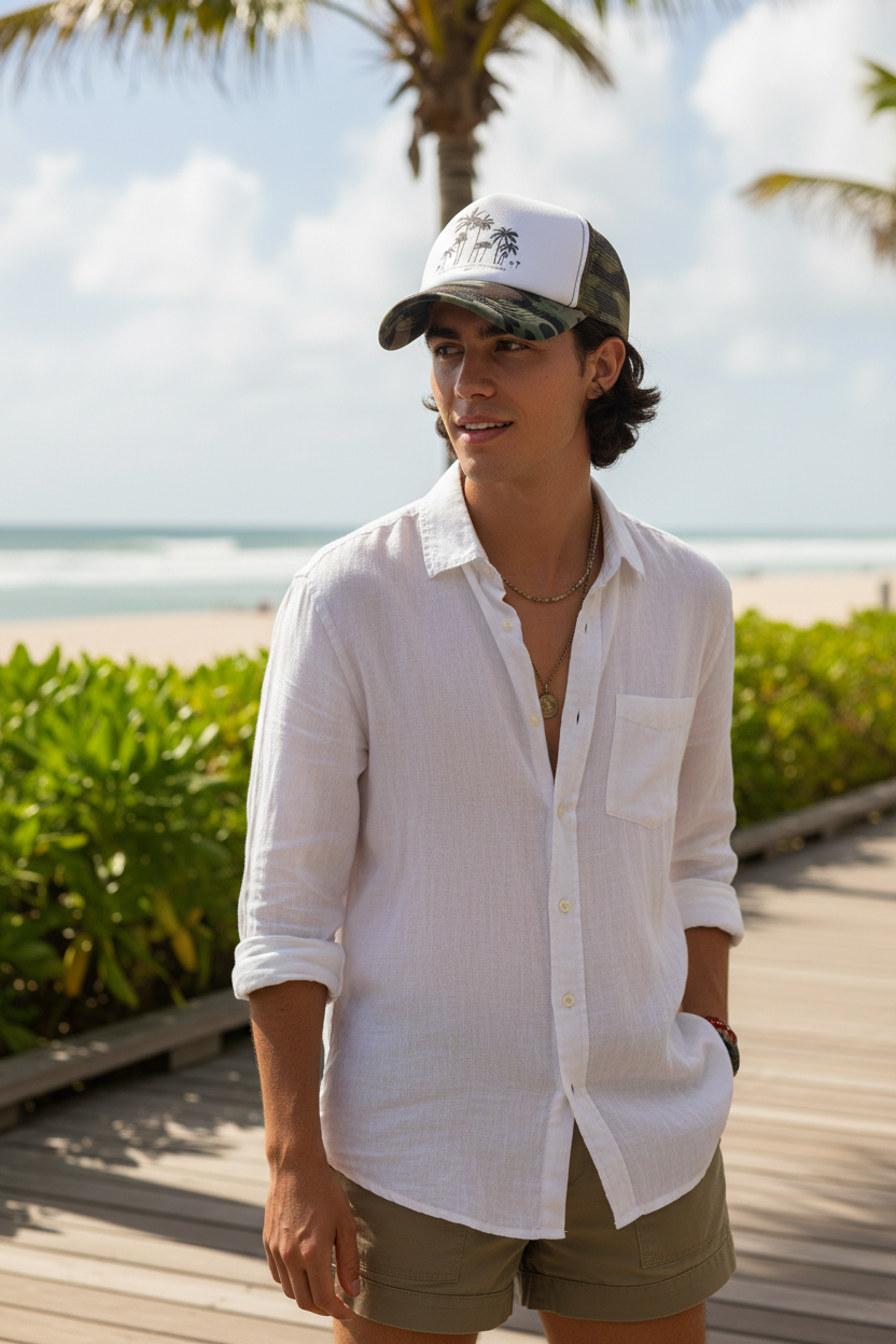 Palms Wide Brim Baseball Cap – Unisex Sun Protection