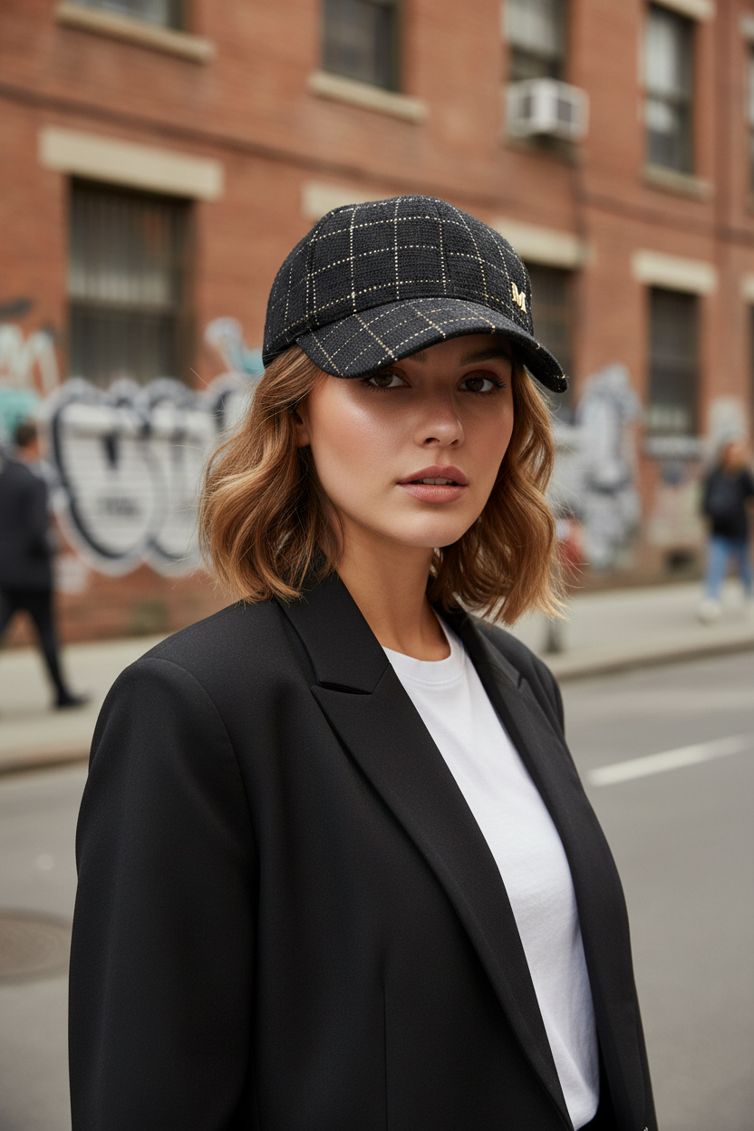 Felix Plaid M Baseball Cap – UV Protection, Medium 56–58cm