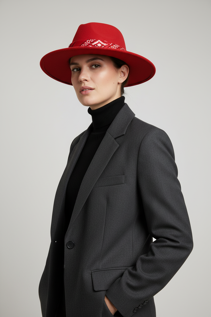 Paisley Fedora Hat with Ribbon Accessory