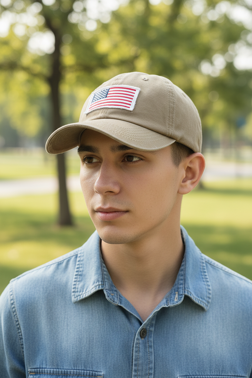 American Flag Cotton Baseball Cap – Adjustable