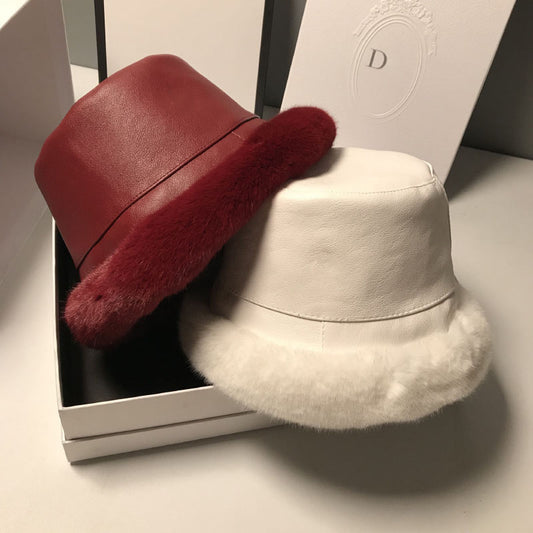 TheCapSpot - Leather Plush Hat