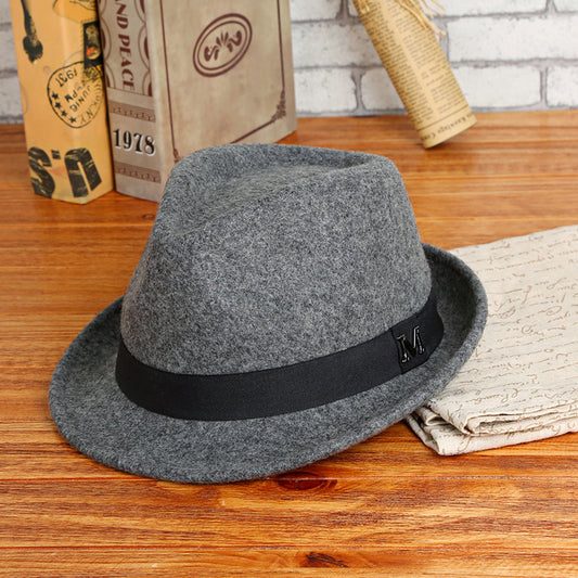 Middle-aged And Elderly Men's Pure Wool Green Hat