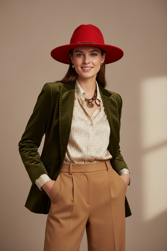 Cameron Unisex Felt Fedora Hat with Band