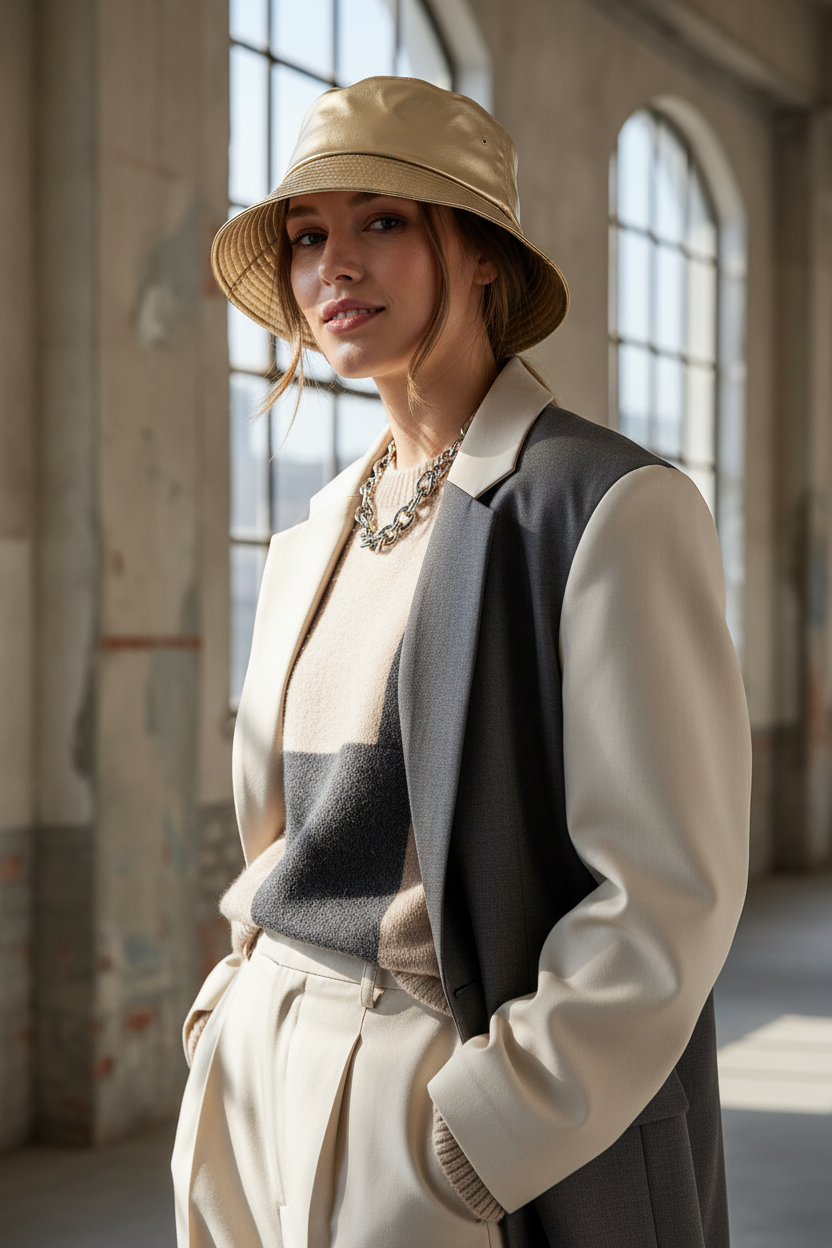 Campbell Faux Leather Double-Sided Fisherman Hat