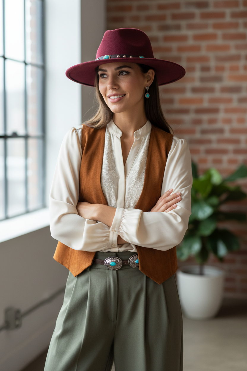 Elizabeth Wool Felt Wide Brim Fedora Hat