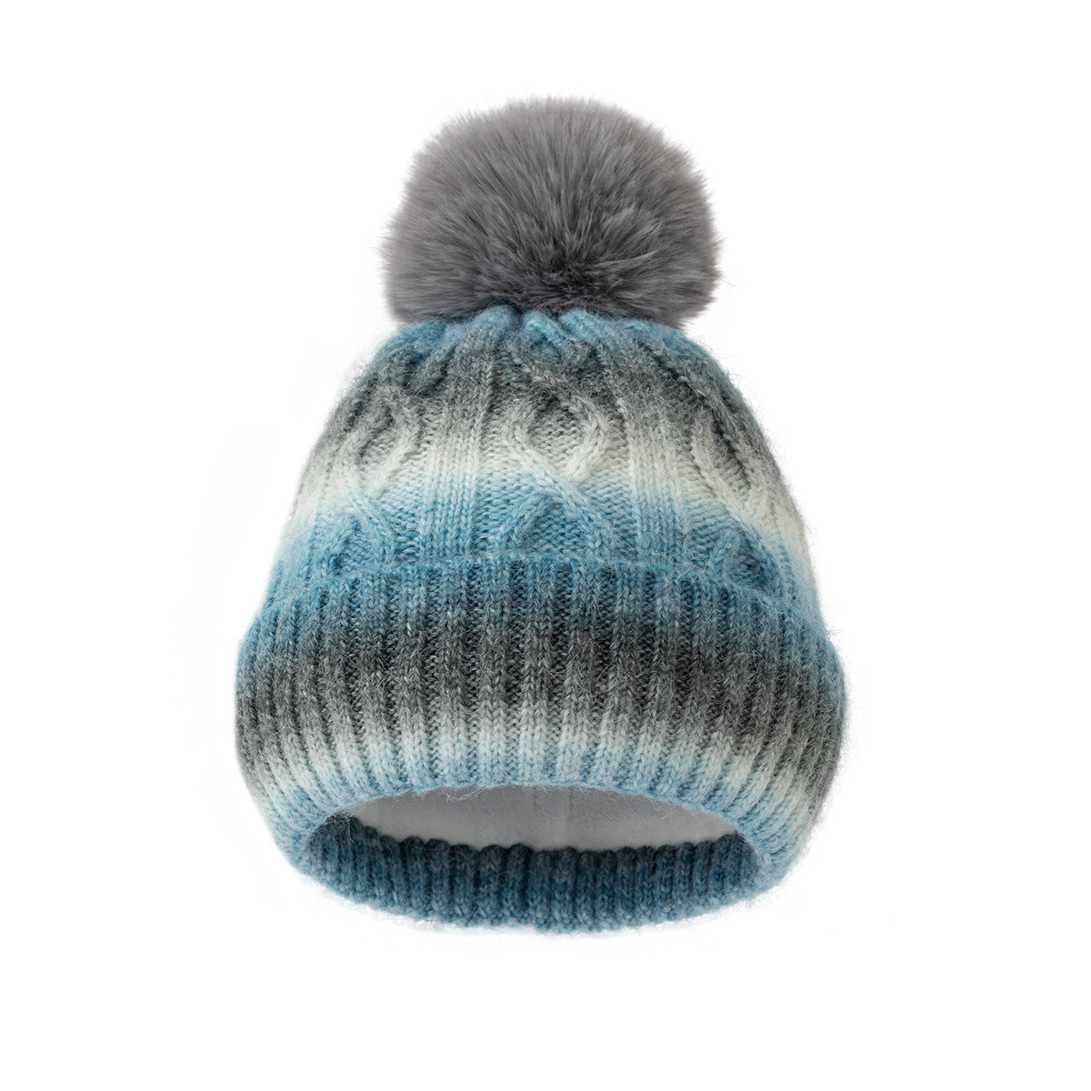 Canton Gradient Knit Pom-Pom Beanie Hat