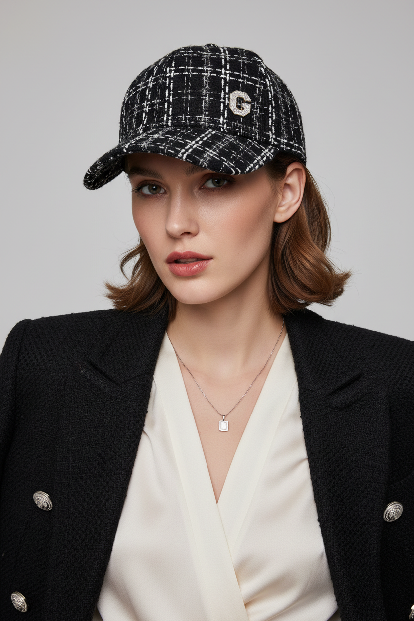 Apache Two Tone Checkered Flat Cap
