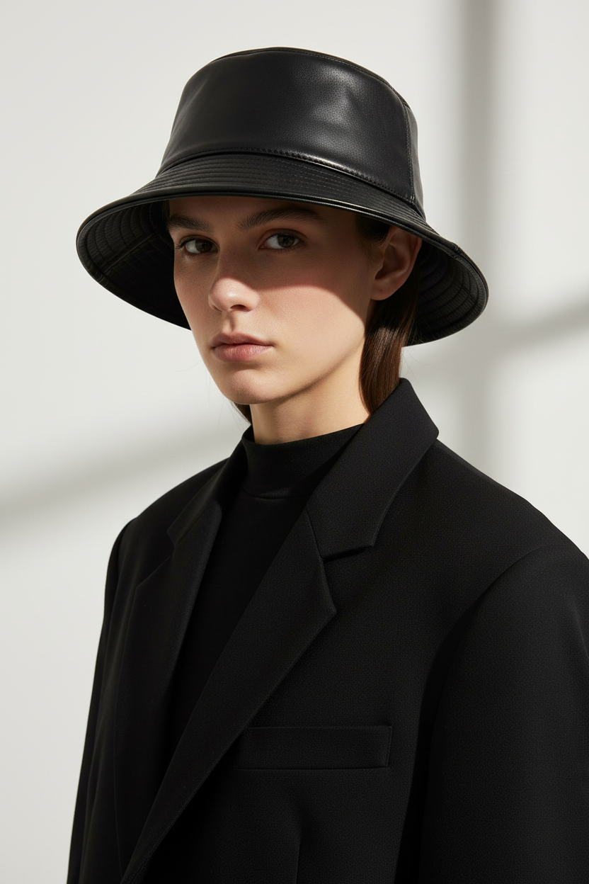 Hamilton Genuine Sheepskin Leather Bucket Hat