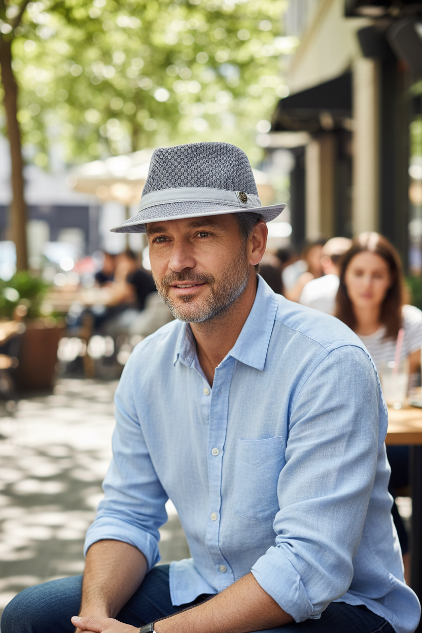 Stevens Canvas Fedora Hat, Curling Brim