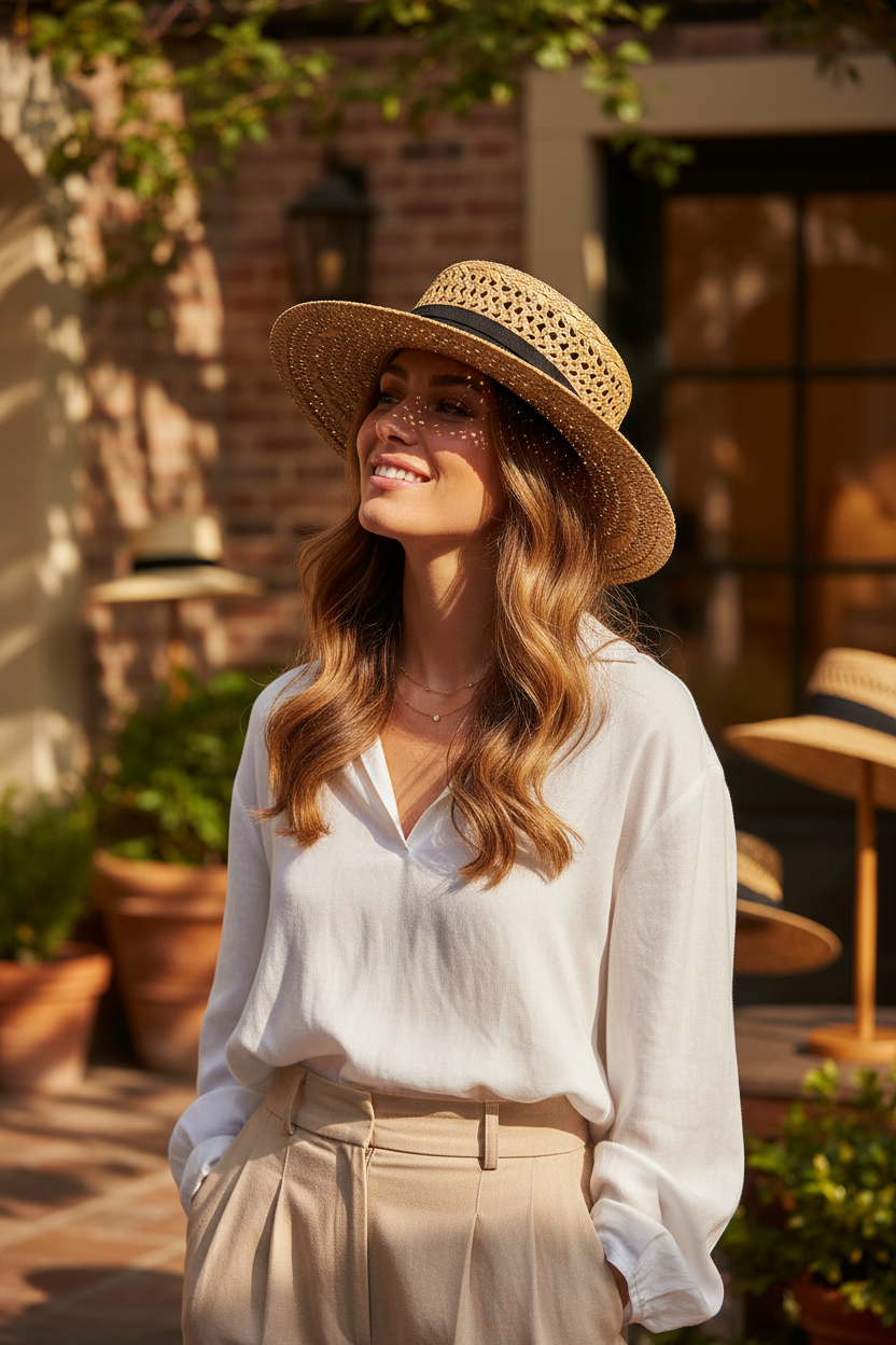 Craig Summer Straw Dome Hat – Breathable Straw Sunshade