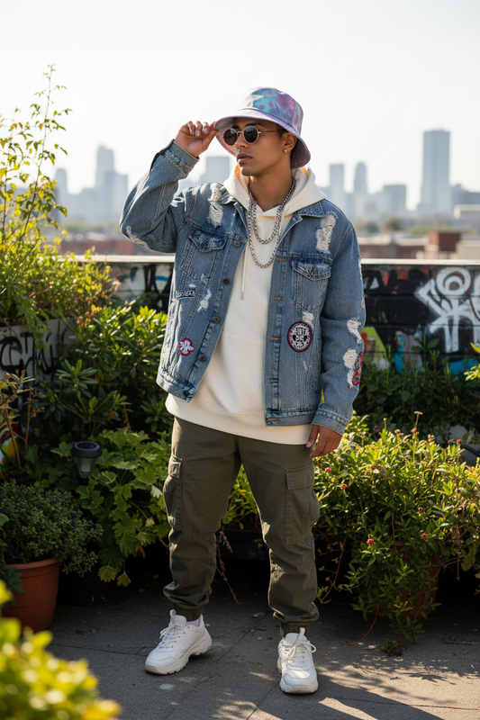 Talon Floral Cotton Wide Brim Dome Bucket Hat – Unisex, One Size (55–59 cm)