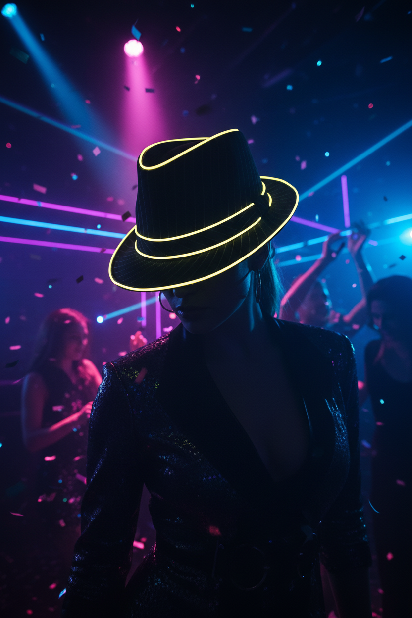 Lamont Luminous Polyester Top Hat with Glow Modes