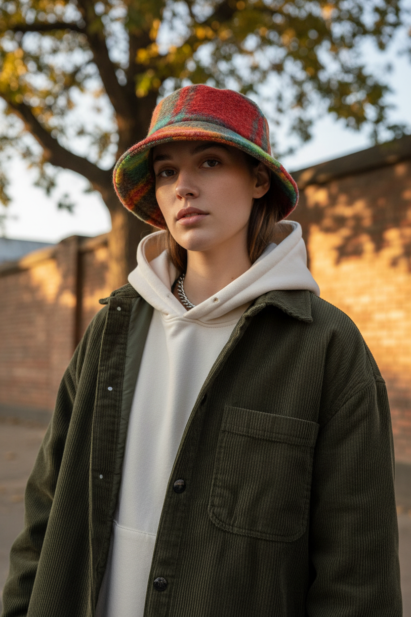 Savannah Tie-Dye Bucket Hat, Short Brim Woolen, M