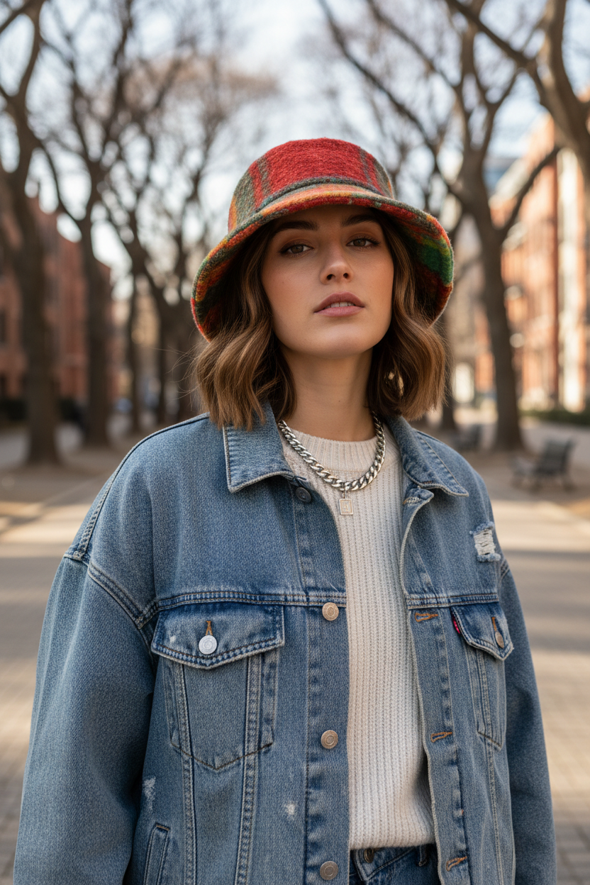 Savannah Tie-Dye Bucket Hat, Short Brim Woolen, M