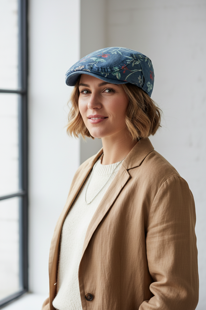 Hoover Floral Embroidered Cotton Sun Hat