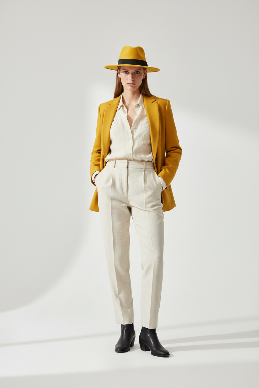Wagoner Wool Felt Flat Brim Fedora Hat