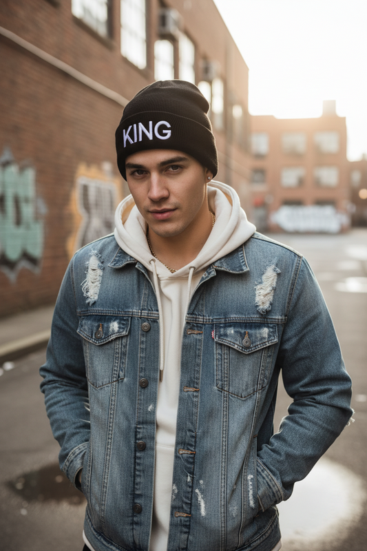 King & Queen Stocking Cap – Couples Wool Knit Beanie