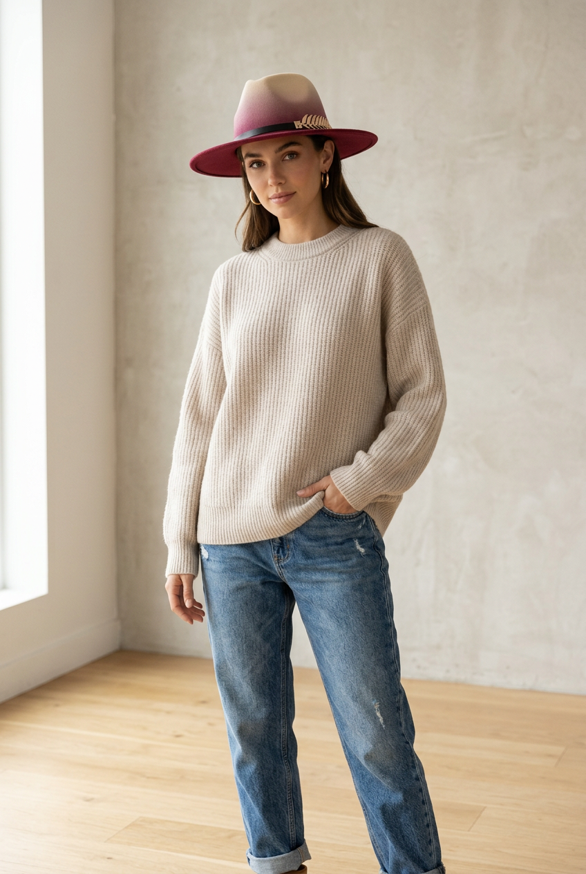Mckinney Flat Top Wool Felt Fedora Hat with Band